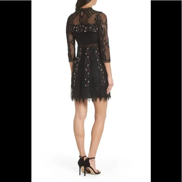 FOXIEDOX Josefine Lace & Clip Dot Cocktail Dress - Picture 2 of 14